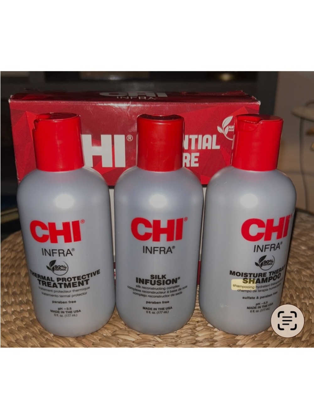 CHI Infra Essential Care 3-Piece Hair Set Thermal Silk Infusion Shampoo NEW